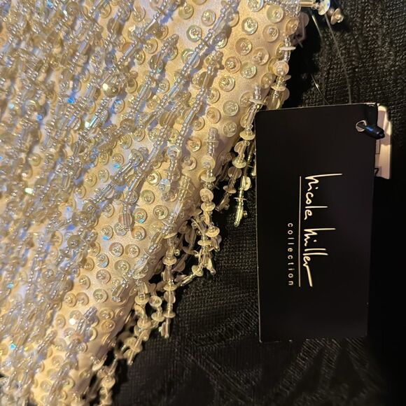 NICOLE MILLER CHARLESTON BEADED BAG  IN IVORY - Picture 4 of 7